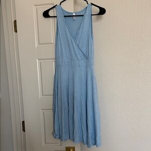 Chic Light Blue Midi Dress